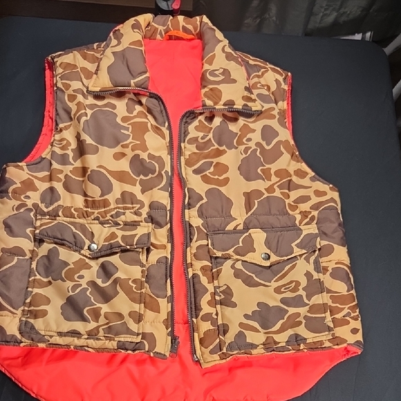 Other - Duck Camouflage Reversible Vest with Orange Lining Size Medium
